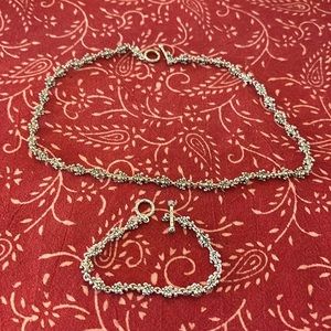Indonesia sterling necklace and bracelet set